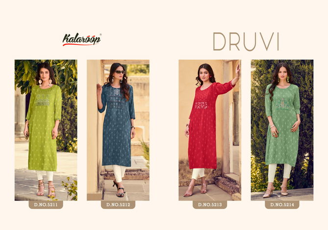 Druvi By Kalaroop Fancy Embroidery Designer Kurtis Wholesale Clothing Suppliers In India
